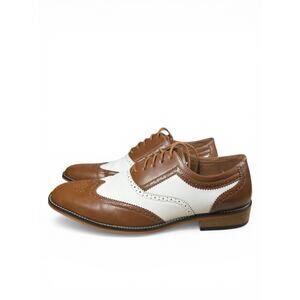 Size 10.5 MetroCharm MC118 Spectator Oxford Wingtip Two Tone Brown And White